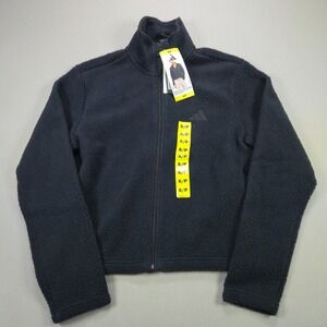 Adidas Fleece Jacket W Fleece FZ Sherpa Full Zip Black Womens Size S JY9032